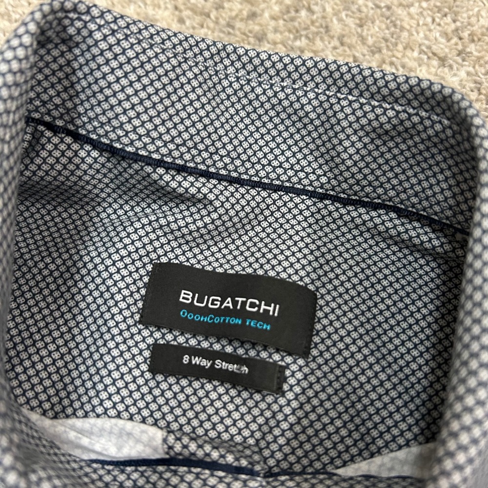 Bugatchi Button Down OoohCotton Tech XL Graphite … - image 8